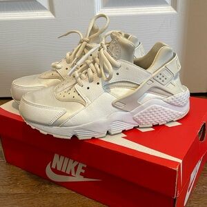 Nike white huaraches.